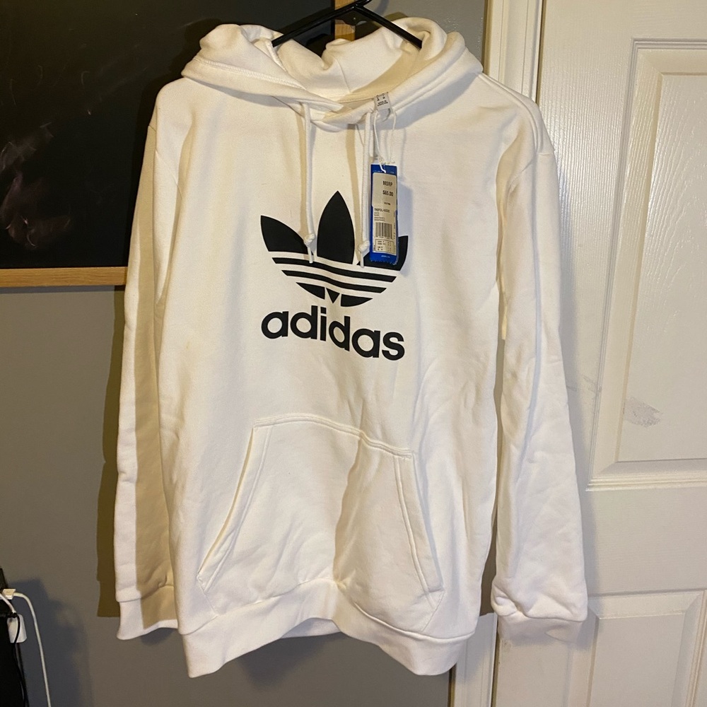 White Adidas Hoodie (M)